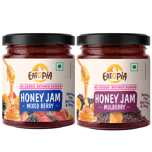 Real Fruit Honey Jam | No added preservatives, No Refined Sugar Mixberry , Mulberry ( COMBO )