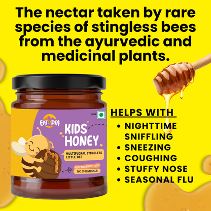 100% Stingless Bees Natural,Pure Kids Little Bee Immunity Building Honey | Medicinal plants