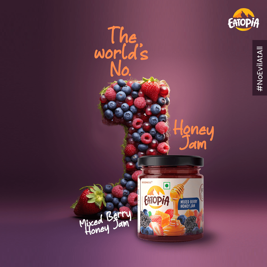 Real Fruit Honey Jam | Mixed berry + Mulberry | No added preservatives, sugar (Combo)