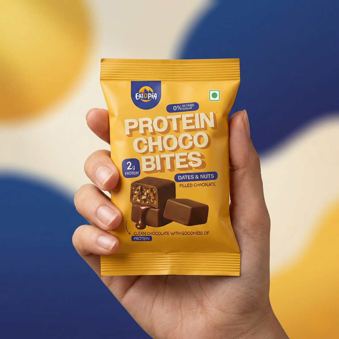 Protein Choco Bites | 10g Protein | Dates & Nuts Chocolate Protein Bar | Energy bar | 100g