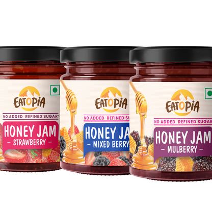 Real Fruit Honey Jam | No added preservatives, colour, Refined sugar healthy jams (COMBO )