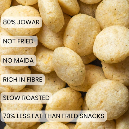 80% Jowar puffs|No Maida, Not fried Healthy Snacks|Gluten Free: Cream n Onion x 6 jars