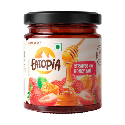 Real Fruit Honey Jam | Strawberry | No added preservatives, colour, sugar - ( 2 Bottles )