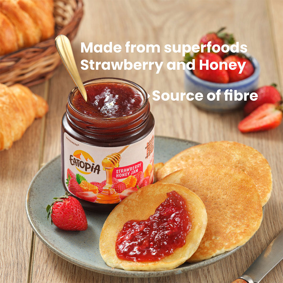 Real Fruit Honey Jam | Strawberry + Mulberry | No added preservatives, colour, sugar (Combo)