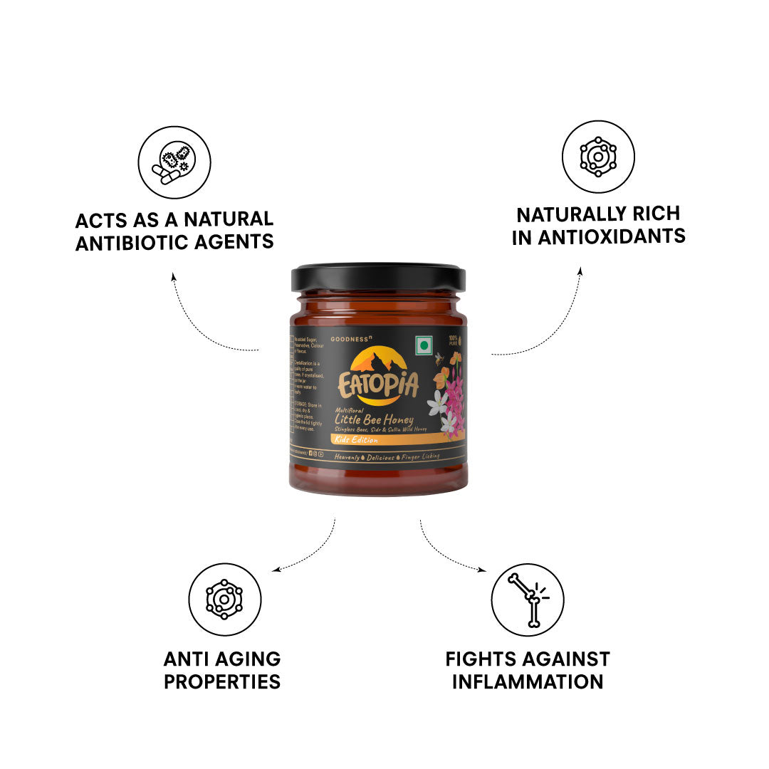 100% Stingless Bees Natural,Pure Kids Little Bee Immunity Building Honey | Medicinal plants