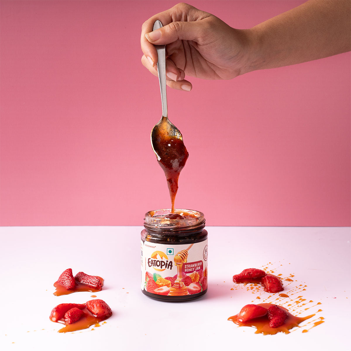 Real Fruit Honey Jam | No added preservatives, sugar Mixberry and Strawberry  ( COMBO )