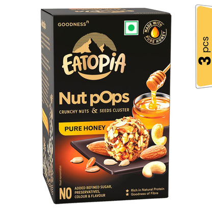 Nut Pops Energy Balls |Dry Fruits,Seeds,Pure Honey | Pack of 3 x 100gm each