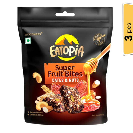 Super Fruit Bites Dates & Nuts| Dry Fruits Protein Bars | Sugar Free Healthy Energy Snacks- Pack of 3