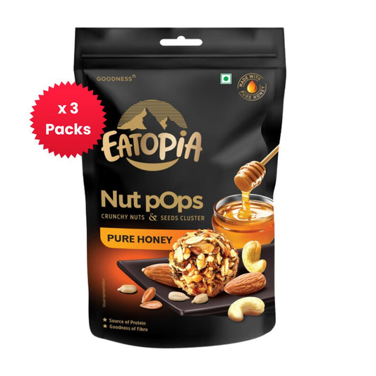 Nut Pops Energy Balls |Dry Fruits,Seeds,Pure Honey | Pack of 3 x 50gm each