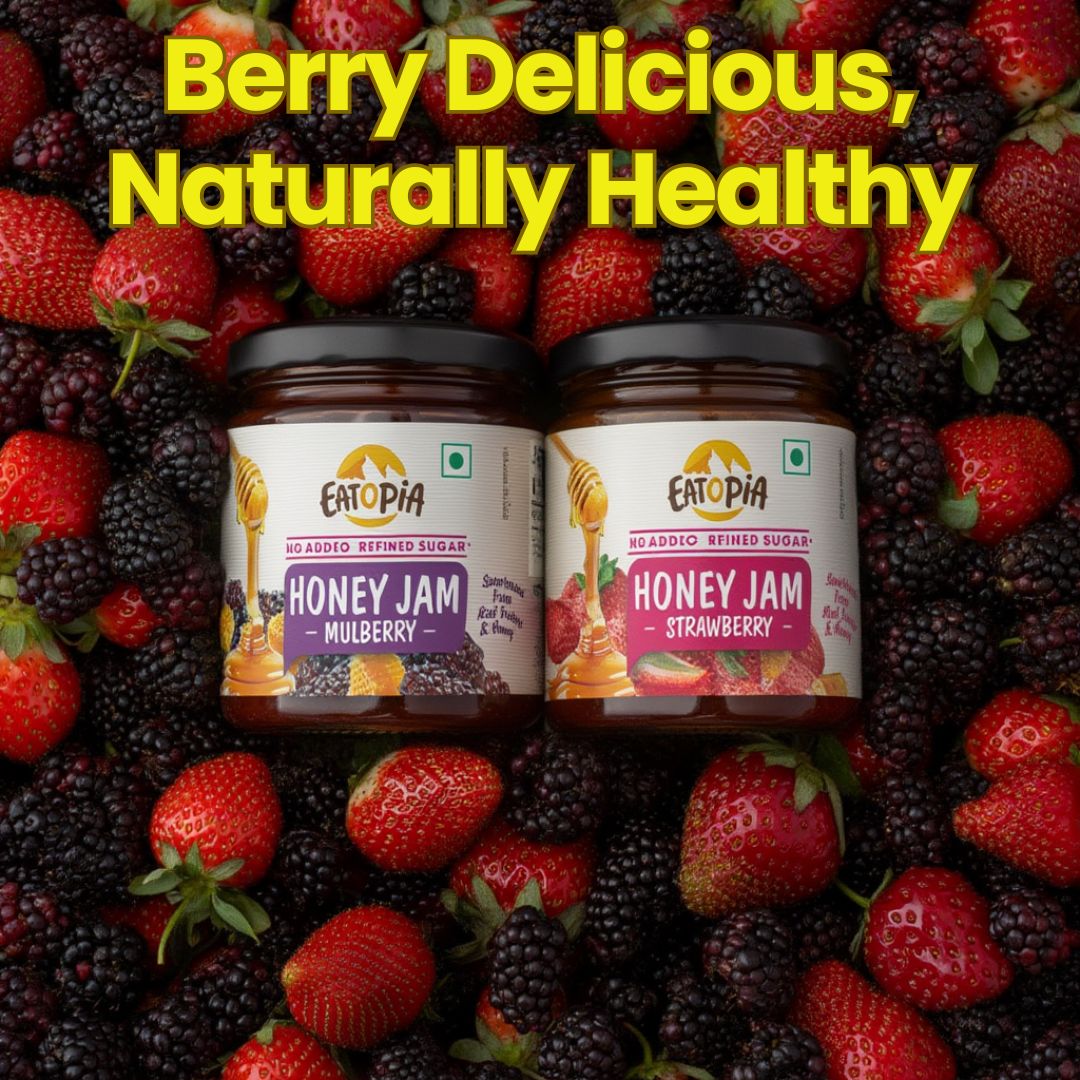 Real Fruit Honey Jam | No added preservatives, No Refined Sugar Mulberry, Strawberry ( COMBO )