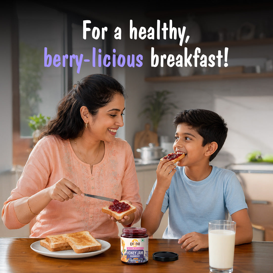 Blueberry Honey Jam | 70% Real Berries, 29% Honey | No refined sugar, No added preservatives