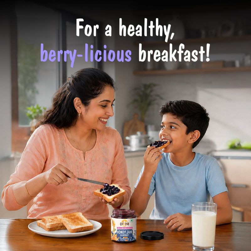 Blueberry Honey Jam | 70% Real Berries, 29% Honey | No refined sugar, No added preservatives