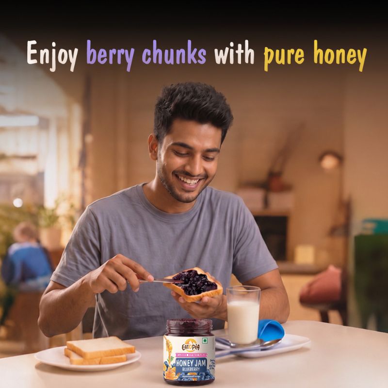 Blueberry Honey Jam | 70% Real Berries, 29% Honey | No refined sugar, No added preservatives