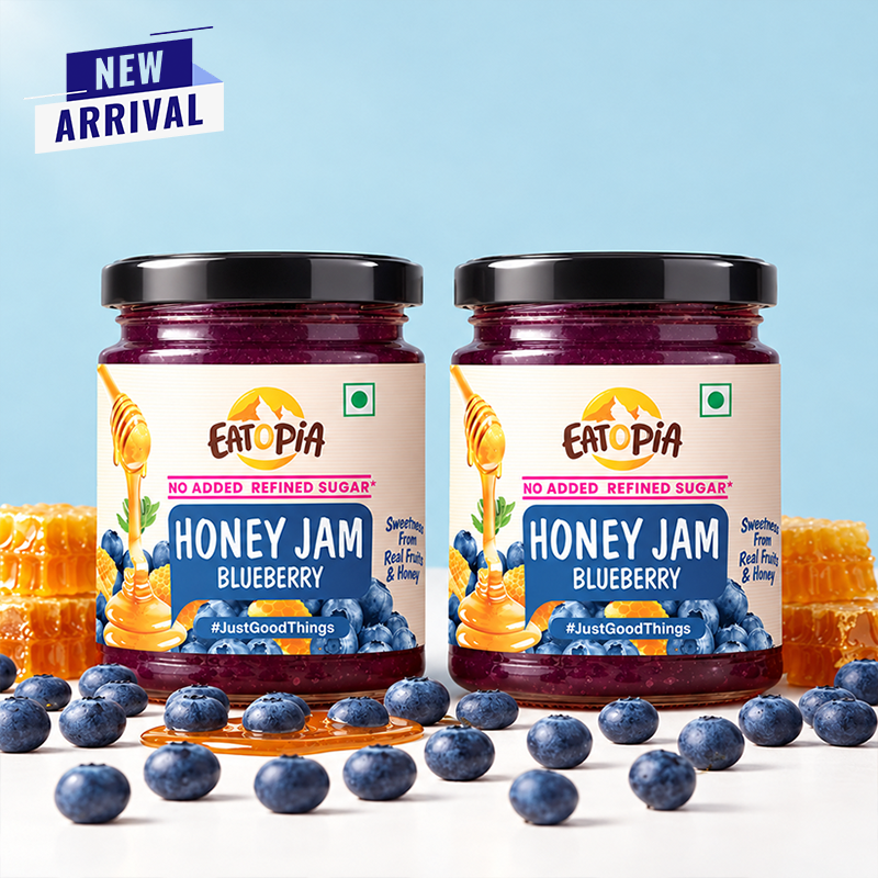Blueberry Honey Jam (Pack of 2) | 70% Real Berries, 29% Honey | No refined sugar, No added preservatives