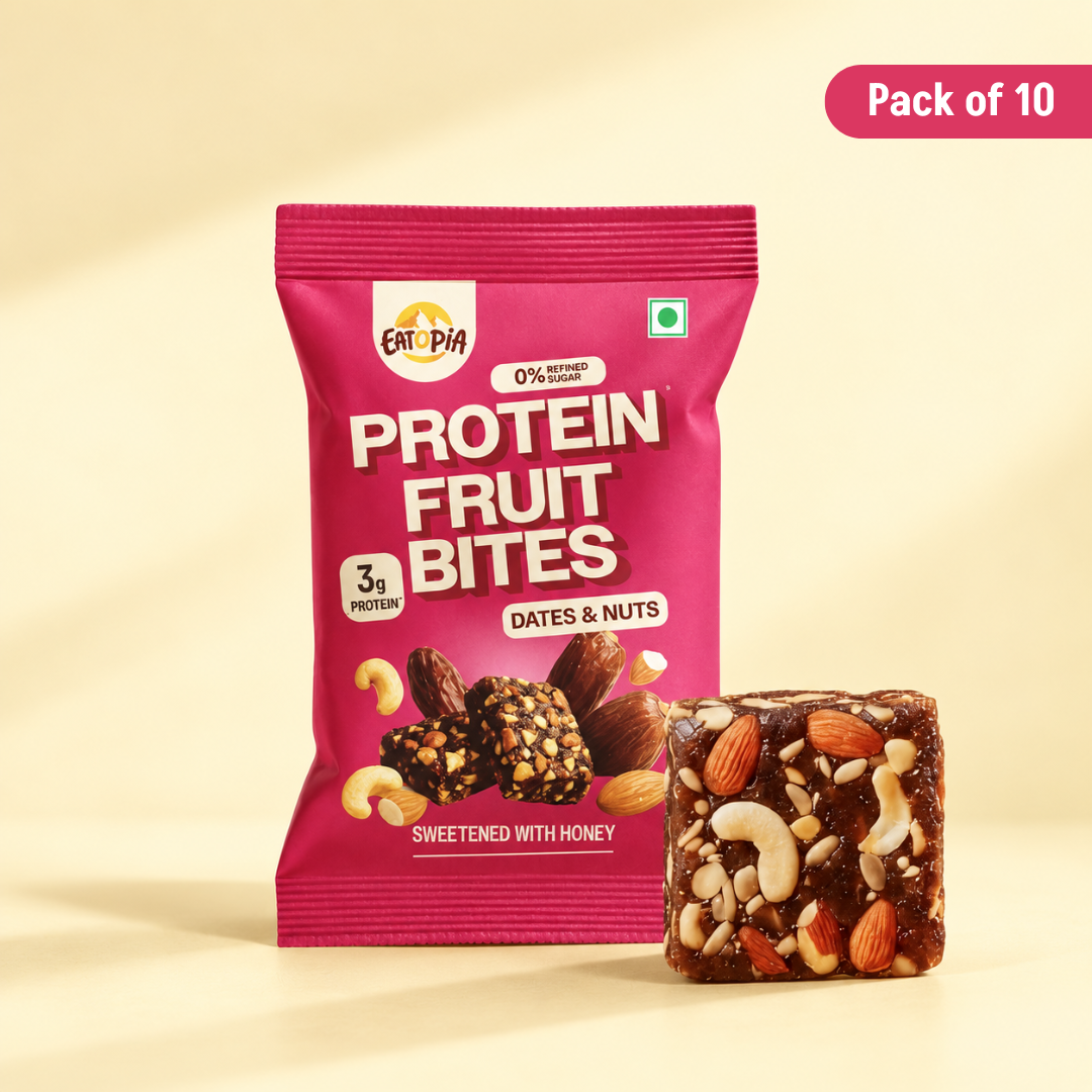 Protein Fruit Bites Dates & Nuts - Pack of 2 (2x5 bars) | Dry Fruits Protein Bars | Healthy Energy Snacks
