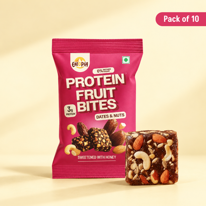 Protein Fruit Bites Dates & Nuts - Pack of 2 (2x5 bars) | Dry Fruits Protein Bars | Healthy Energy Snacks