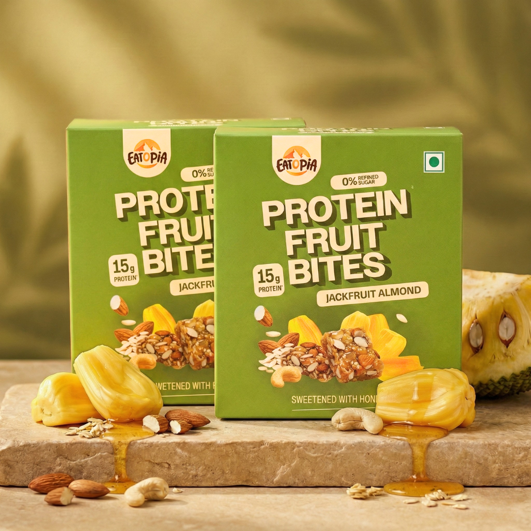 Protein Fruit Bites Jackfruit Almond |Dry Fruits Protein Bars |Healthy Energy Snacks - Pack of 2 (10 bars)