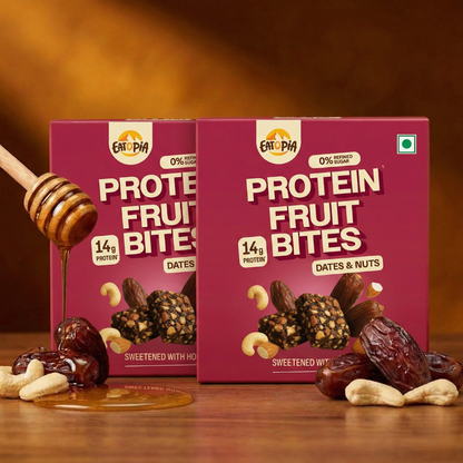 Protein Fruit Bites Dates & Nuts |Dry Fruits Protein Bars |Healthy Energy Snacks - Pack of 2 (10 bars)