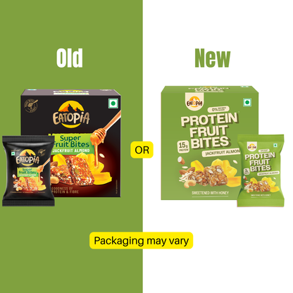 Protein Fruit Bites Jackfruit Almond |Dry Fruits Protein Bars |Healthy Energy Snacks - Pack of 2 (10 bars)