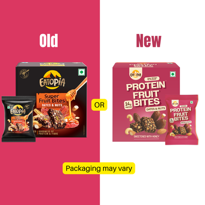 Protein Fruit Bites Dates & Nuts |Dry Fruits Protein Bars |Healthy Energy Snacks - Pack of 2 (10 bars)