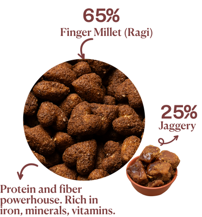 Healthy Millet Bites Breakfast Cereals| No Sugar, No Maida Snack : Ragi + Bajra ( Combo of 6 jars )