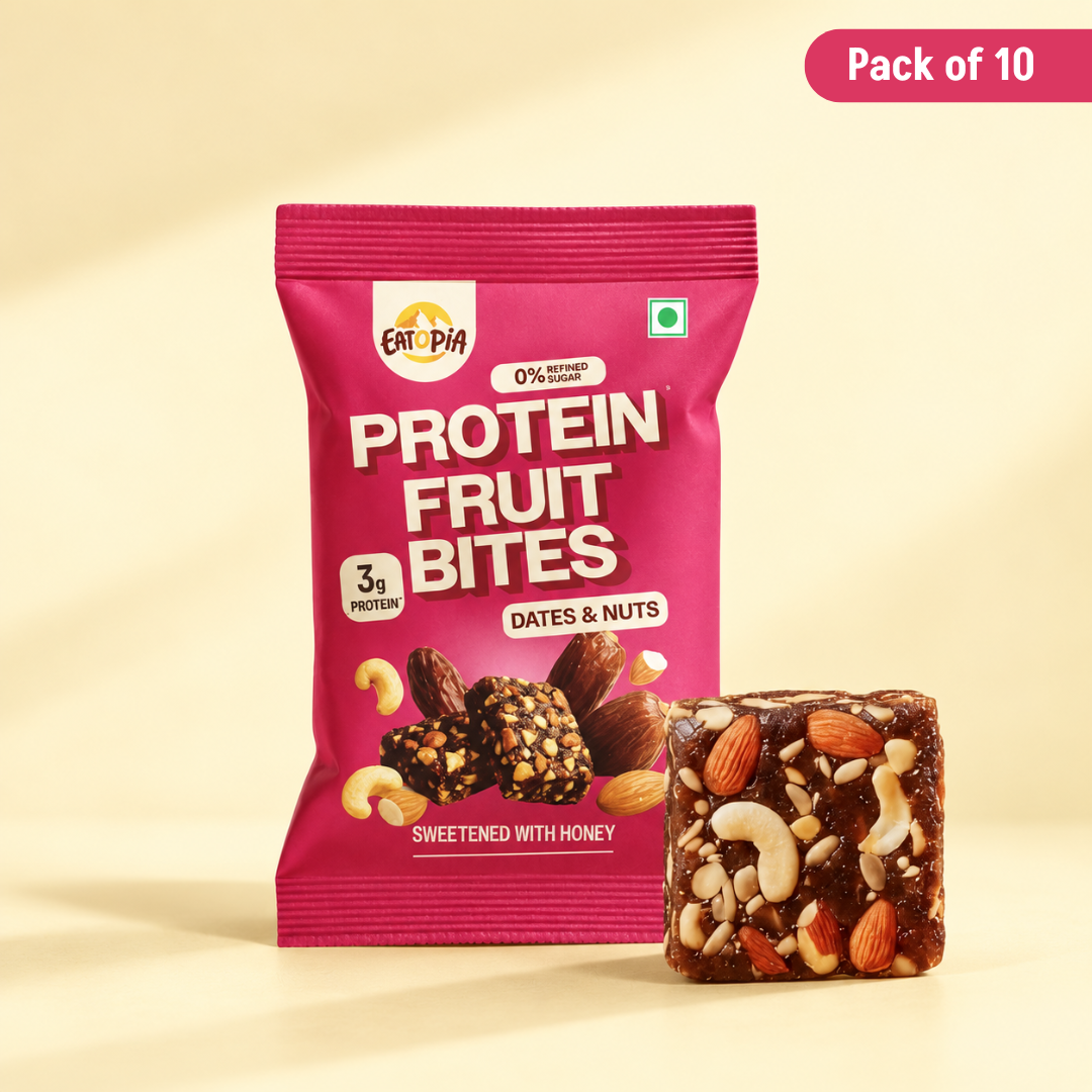 Protein Fruit Bites Dates & Nuts - Pack of 2 (2x5 bars) | Dry Fruits Protein Bars | Healthy Energy Snacks