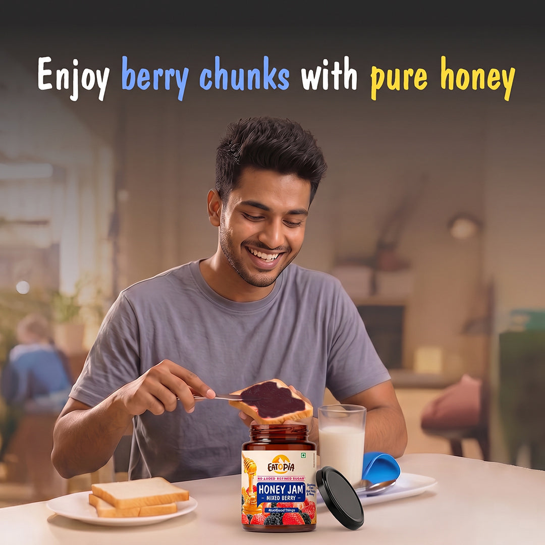 Mixedberry Honey Jam 550g | 70% Real Berries, 29% Honey | No refined sugar, No added preservatives