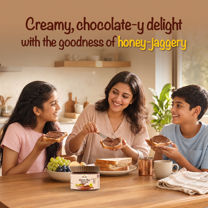 Eatopia Choco Nut Spread 180 g [Pack Of 2] | 20% Protein | No Refined Sugar | 56% Nuts, Sweetened with Honey & Jaggery