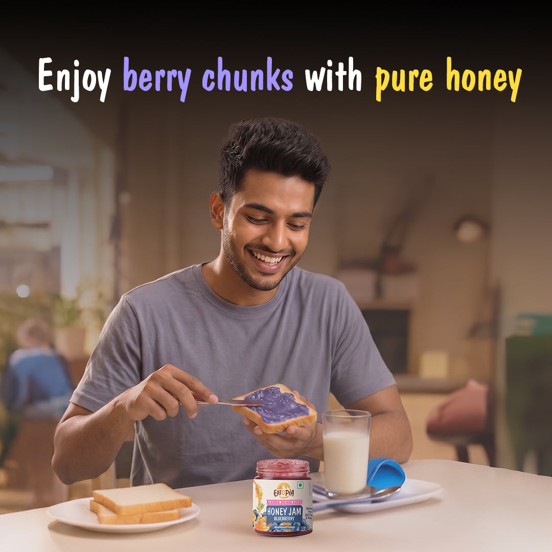 Blueberry Honey Jam | 70% Real Berries, 29% Honey | No refined sugar, No added preservatives