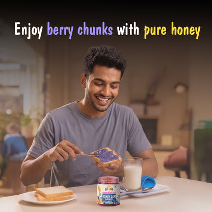 Blueberry Honey Jam | 70% Real Berries, 29% Honey | No refined sugar, No added preservatives