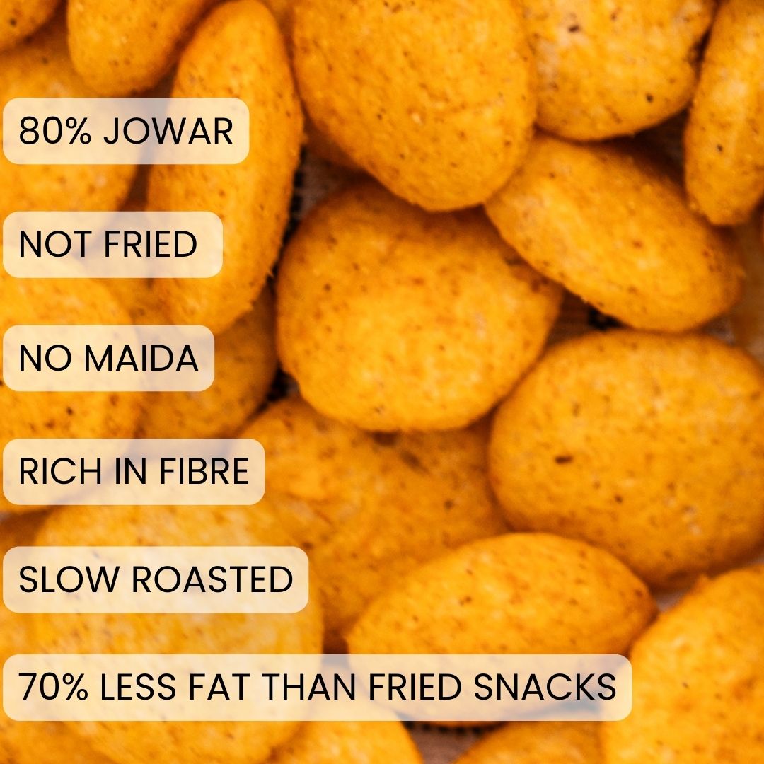 80% Jowar puffs|No Maida, Not fried Healthy Snacks|Gluten Free: Yummy Indian masala x 6 jars