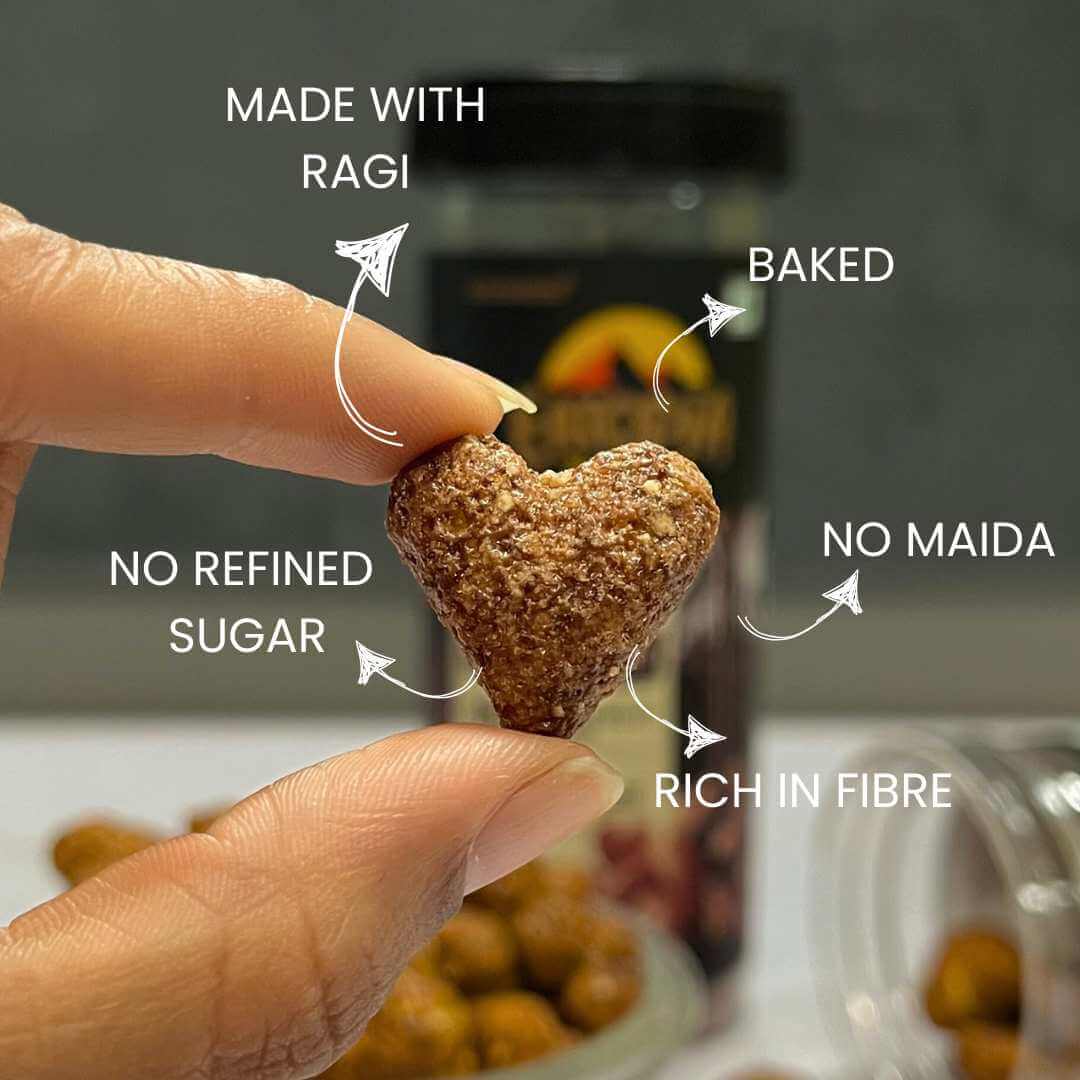 Healthy Millet Bites Breakfast Cereals| No Sugar, No Maida Snack : Ragi + Bajra ( Combo of 6 jars )